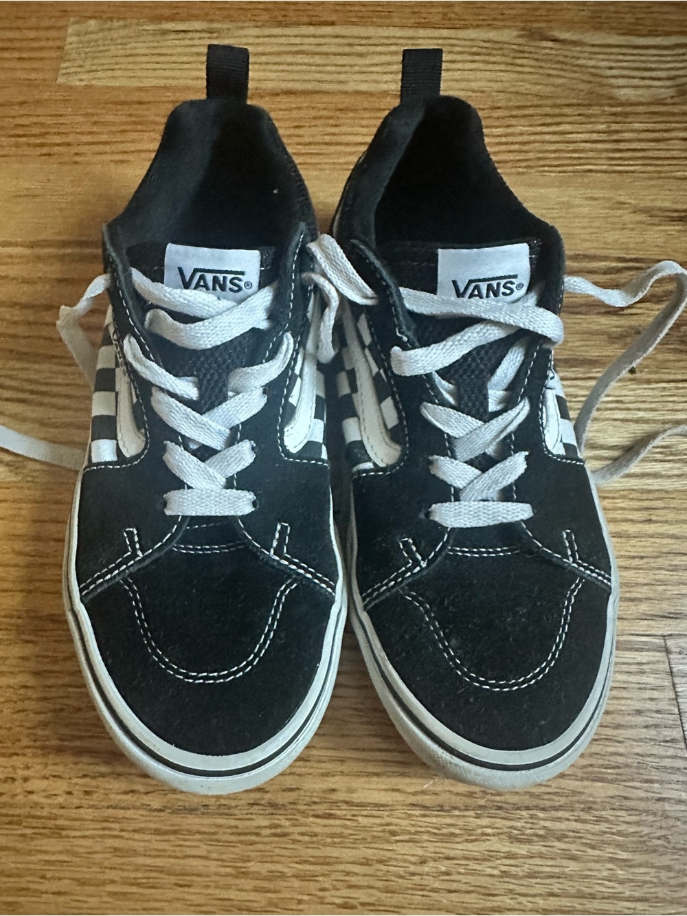 Vans Kids Black & White Checkerboard Low-Top Sneakers